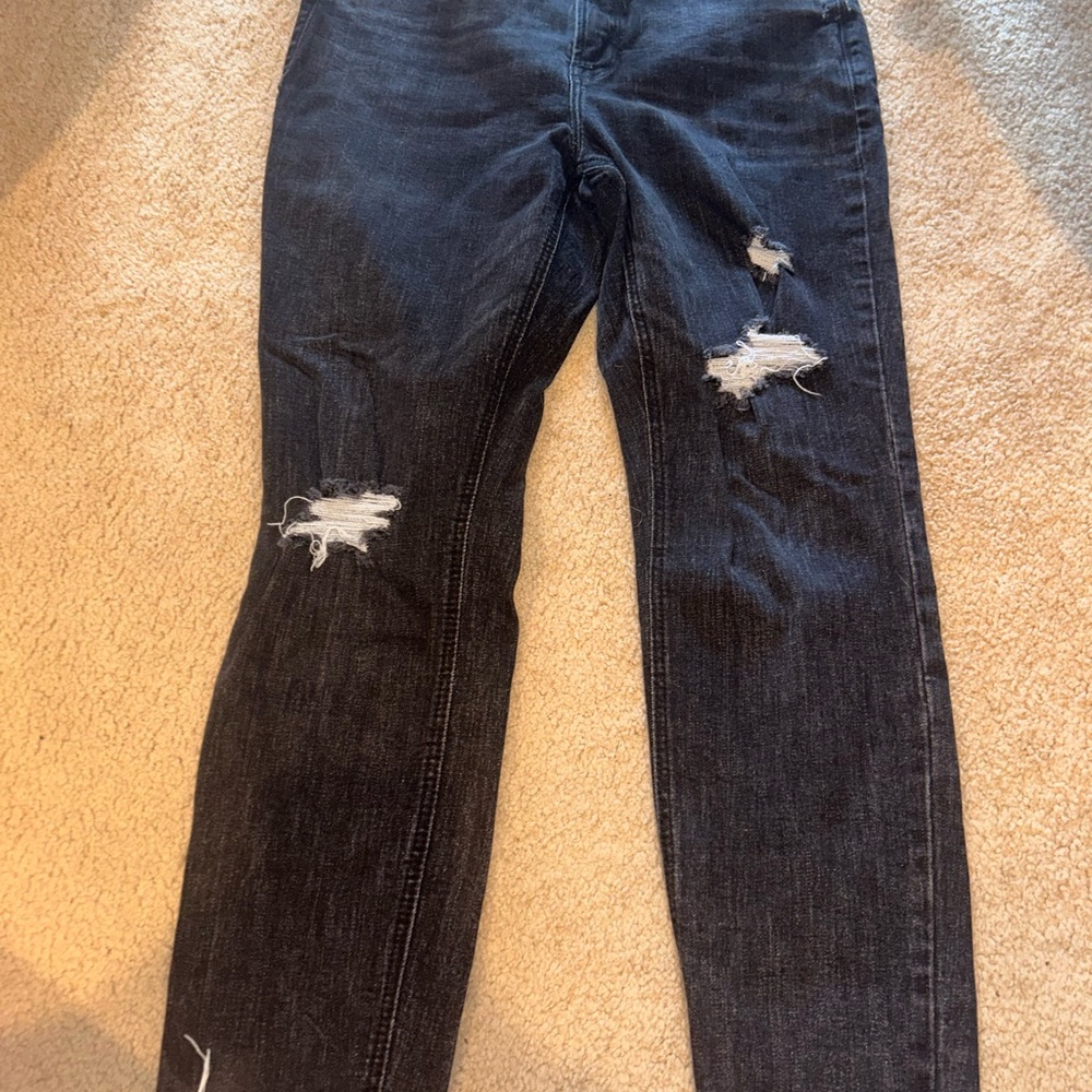 Distressed Black Women's Jeans